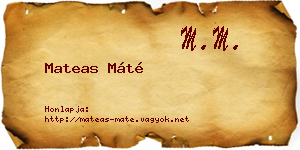 Mateas Máté névjegykártya
